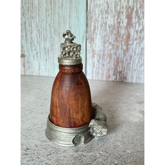 Vintage Kiefer Pewter & Wood Cat & Mouse Cinnamon Diffuser Air Refresher - Picture 7 of 11
